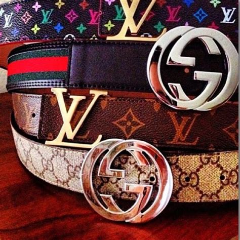 gucci and louis vuitton belts.